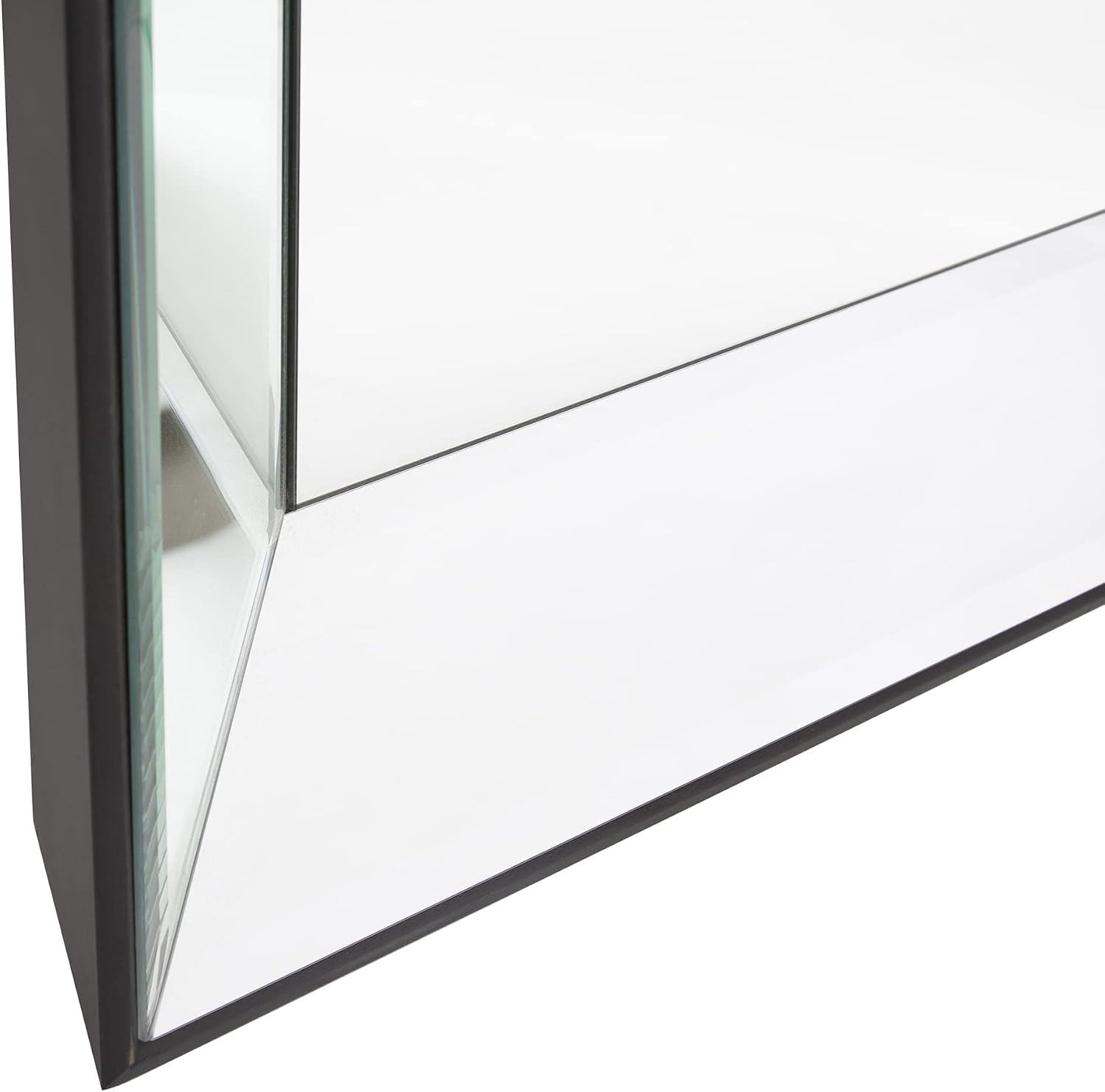 Howard Elliott Collection Vogue Inward Rectangular Hanging Wall Mirror, Large Silver Decorative Wall Mounted Vanity Mirror with Glass Frame for Bedroom, Living Room & Entryway, 30 x 30 Inch