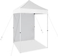 EAGLE PEAK Pop up Canopy 5x5, Outdoor Portable Canopy Tent with One Removable Sunwall, Carry Bag Included, White