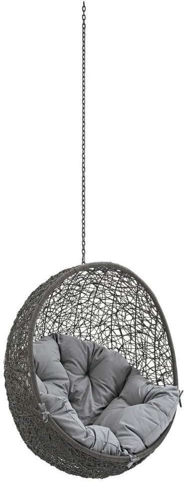 Modway Hide Outdoor Patio Swing Chair Without Stand, Gray