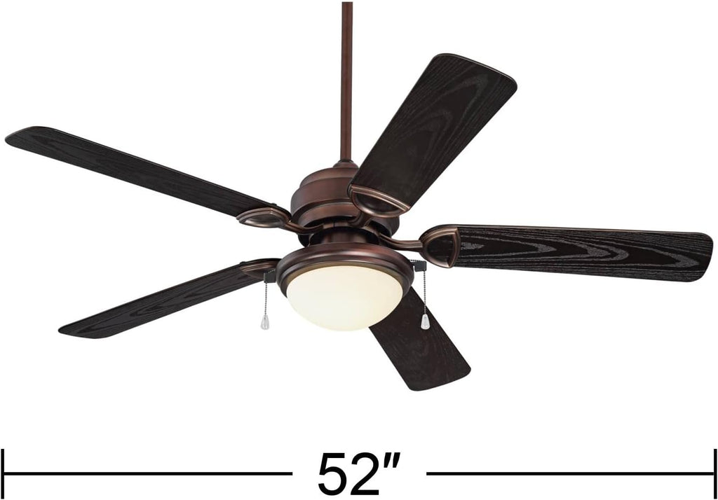 Casa Vieja 52' Marina Breeze Industrial Rustic Farmhouse Indoor Outdoor Ceiling Fan with LED Light Oil Brushed Bronze Brown Wet Rated for Patio Exterior House Home Porch Gazebo Garage Barn