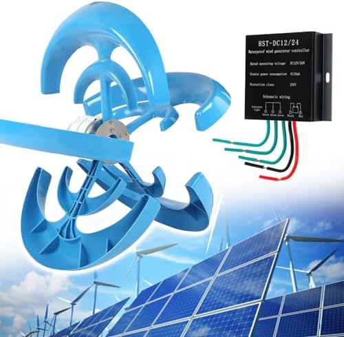 100W Vertical Wind Turbine Generator with Controller, 5-Blade Low RPM 12V/24V Windmill for Boats & Terraces, Eco-Friendly Power Solution for Home Use