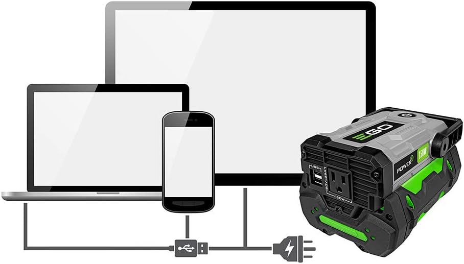 EGO POWER+ Portable Inverter, 150W, Power Inverter Generator, Quiet, Battery and Charger Not Included - PAD1500