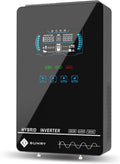 SUMRY Hybrid Solar Inverter, 4000W DC 24V to AC 120V Pure Sine Wave Power Converter, Glass Top Cover with LCD Display, 140A MPPT Charge Controller, Supports Battery-Less or AGM Lithium Battery