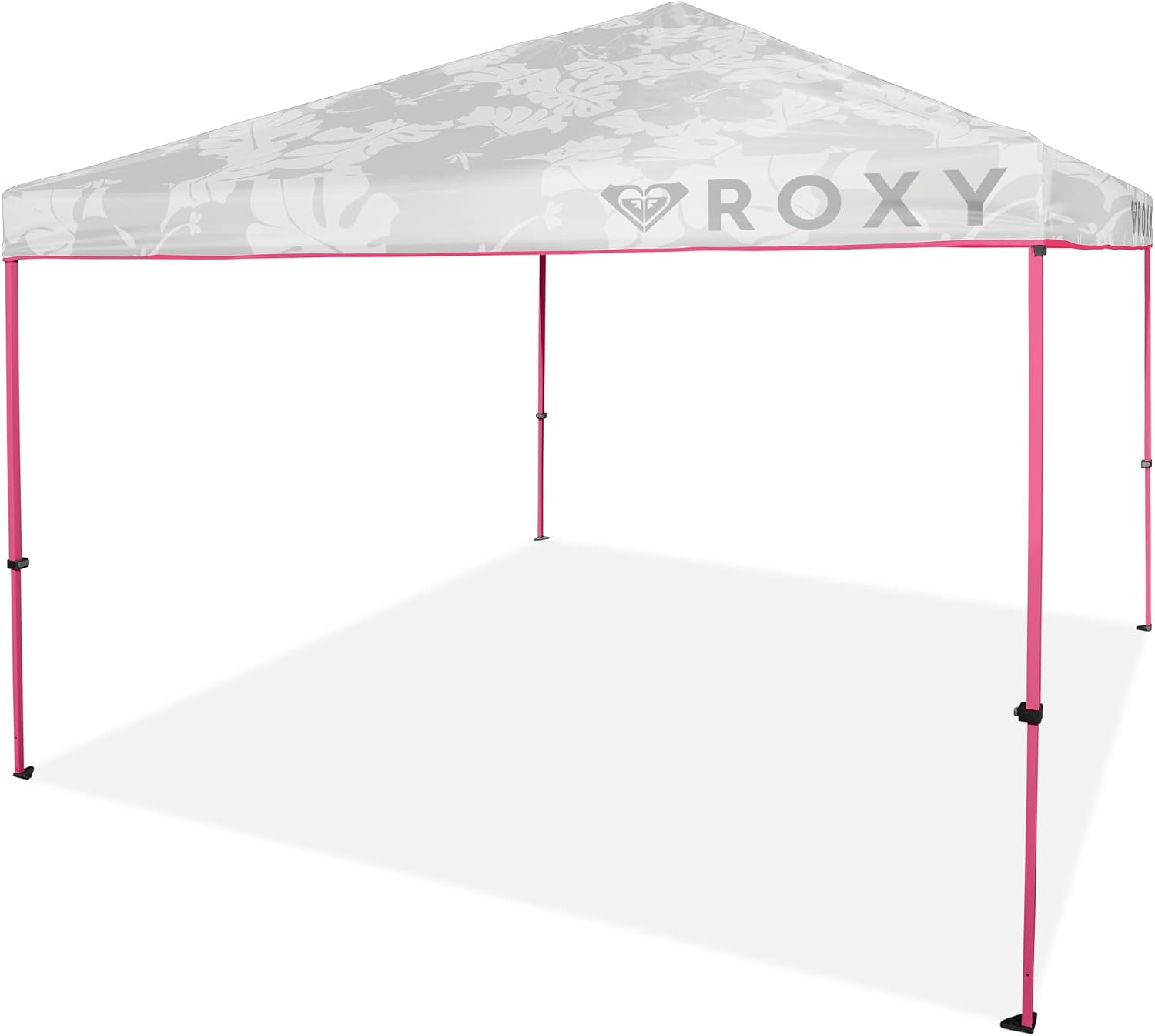 Roxy 10x10 Pop Up Canopy – Outdoor Beach Tent with Easy Up One-Push Setup – Portable Shade Shelter for Beach, Tailgate, Family Trips, RV Camping – Folding Gazebo with Wheeled Bag – Hot Pink/White