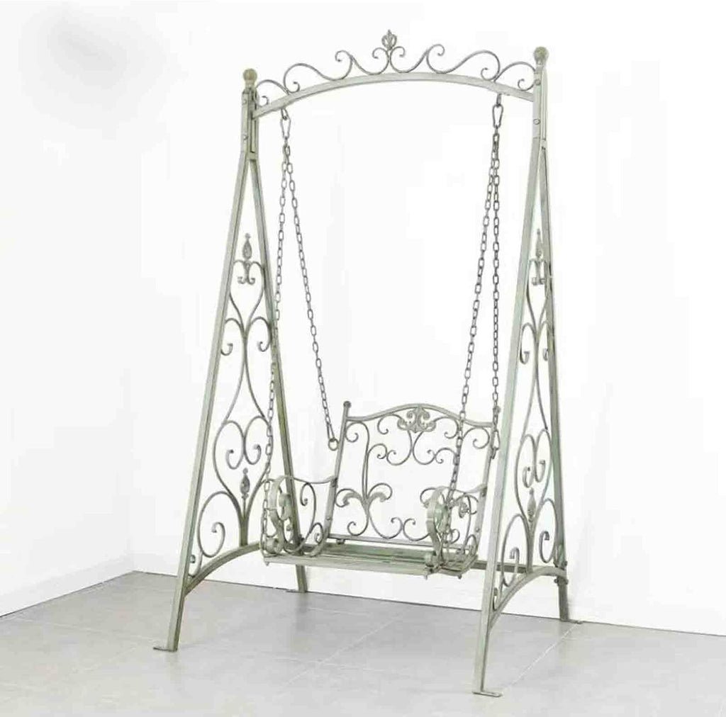 Swing Chair, Retro Wrought Iron Outdoor Single Swing Hanging Basket Rocking Chair, Courtyard Garden Chair Children's Hanging Chair