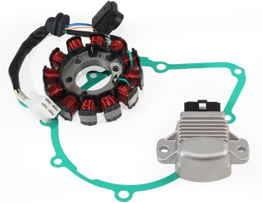 Stator Coil, Regulator Rectifier, Gasket Set for Honda MSX125 Grom 125 2014-2015, Stator Assy OEM: 31120-K26-901 /Regulator OEM: 31600-K26-921 /Generator Cover OEM: 11395-KPH-901