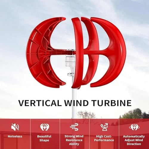 5000W Wind Turbine Generator Kit - 12V/24V/48V Vertical 5-Blade DC Generator for Home, Chalet, Hybrid Solar & Wind Energy Solutions - Efficient Power Generation