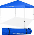 QUIKSILVER Blue 10x10 Pop Up Canopy Shade Tents for Outdoors - Foldable Gazebo Tent, Portable Shade for Yards, Beach, Parties Also Includes a Wheeled Carry Bag