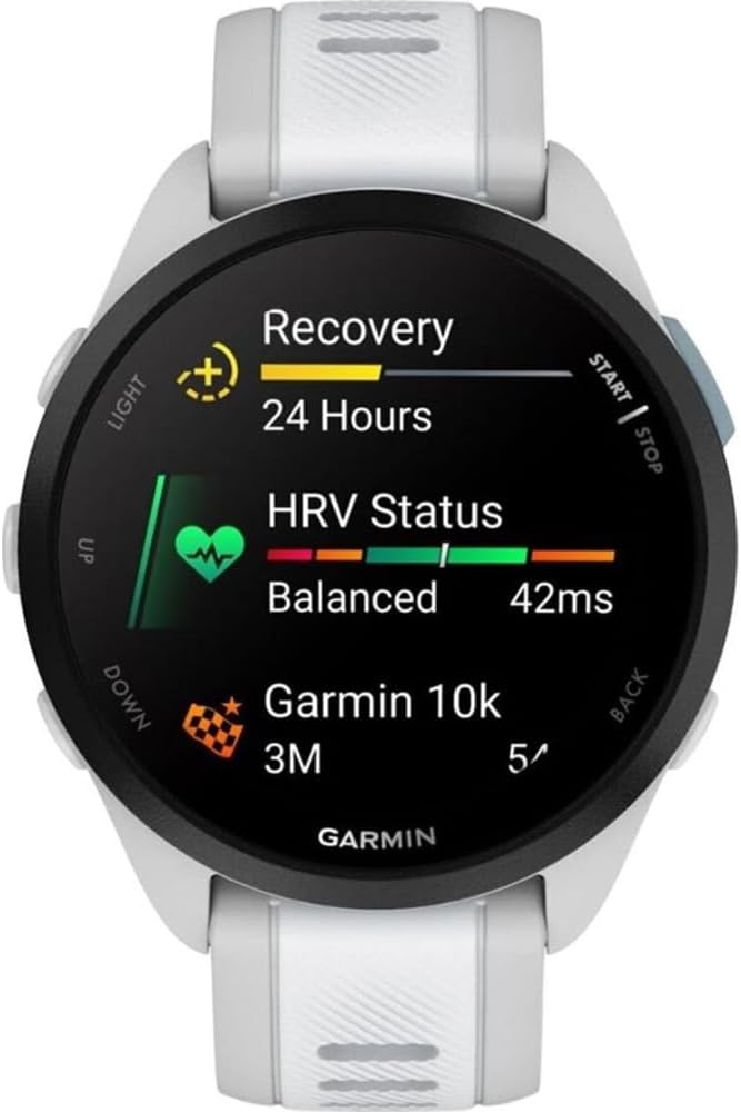 Garmin 010-02863-21 Forerunner 165 Smart Sport Watch, Mist Gray + Whitestone Bundle with Silicone Dust Cover 3 Pack, 2X 1.2 Inch Screen Protector and 2 YR CPS Enhanced Protection Pack