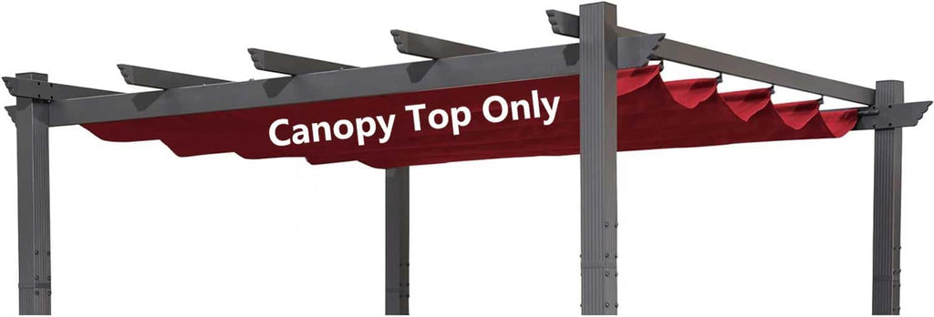 Pergola Shade Cover Replacement Canopy Top Compatible with 10 X 10 ft 6-Bar Pergola Frames - Red (Canopy Size 116' W x 95' L, Canopy Top Only)