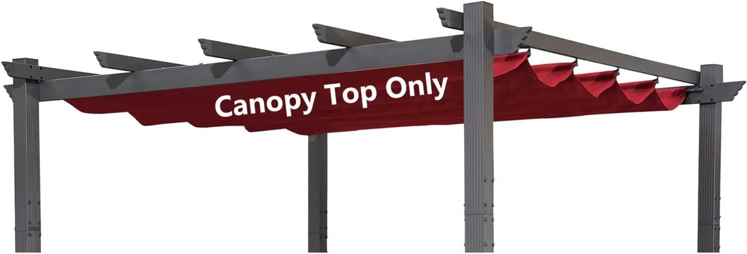Pergola Shade Cover Replacement Canopy Top Compatible with 10 X 10 ft 6-Bar Pergola Frames - Red (Canopy Size 116' W x 95' L, Canopy Top Only)
