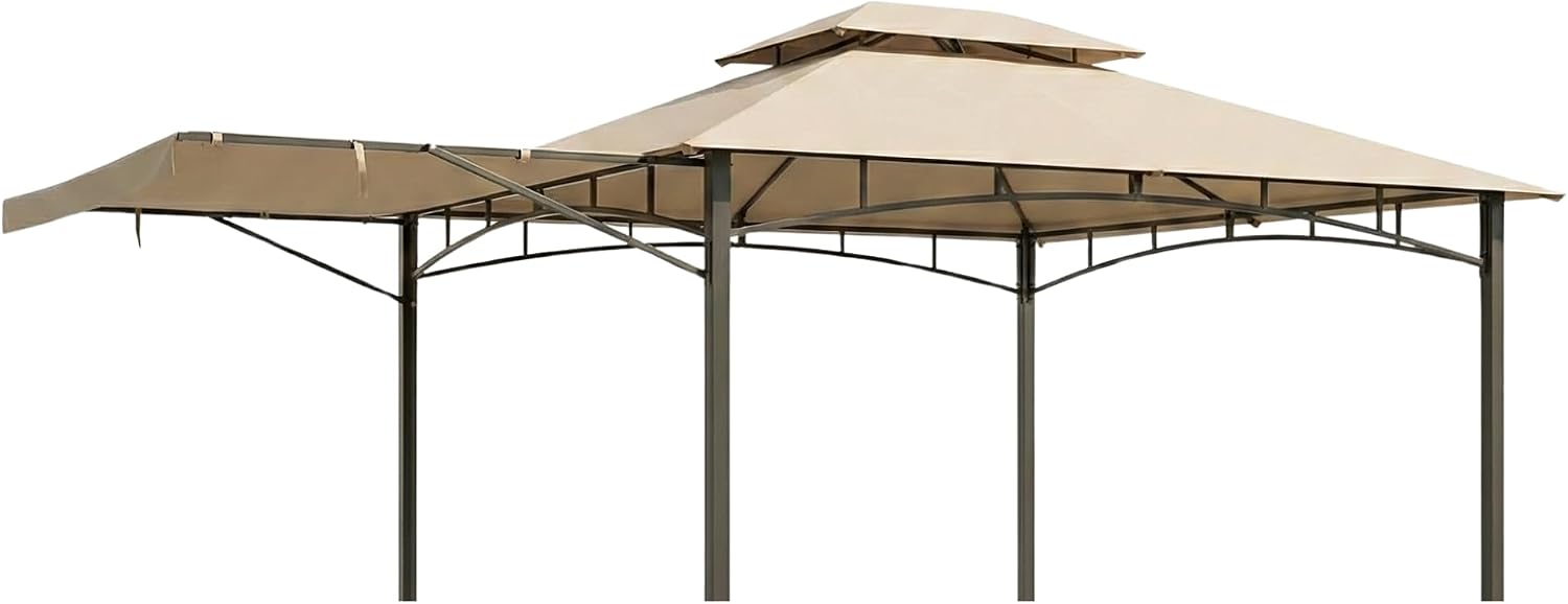 Garden Winds Reinforced RipLock 350 Replacement Canopy Top Cover Compatible with Casual Way Awning 10'x 12' Gazebo Model 8633934 - Beige