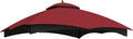 10x12 Ft Outdoor Patio Gazebo Replacement Canopy for Lowe's Allen Roth 10x12 Gazebo #GF-12S004B-1, Double Tiered Roof Top Cover, UV Protection & Waterproof Fabric, Burgundy (Frame Not Included)