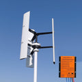 800W 48V Wind Turbine Generator VAWT 3 Blades Vertical Axis Wind Turbine Kit 2m/s Low Wind Speed Starting Wind Power Generator with MPPT Controller for Home Industrial Camping Boat Use