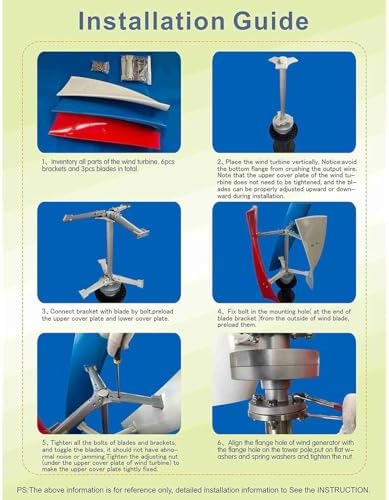 24V 100W Vertical Wind Turbine Generator with Controller for Home, Boats & Terraces - 5 Blades Low RPM Windmill for Eco-Friendly Energy Solutions