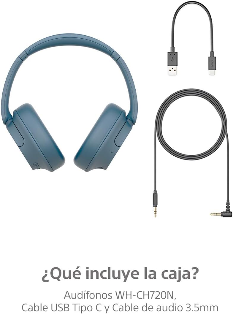 Sony WH-CH720N Noise Canceling Wireless Bluetooth Headphones - Built-in Microphone - up to 35 Hours Battery Life and Quick Charge - Blue