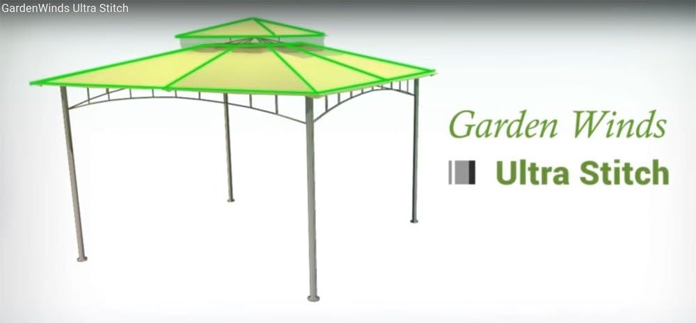 Garden Winds Replacement Canopy for 10x12 Garden House Gazebo - Riplock 350 - Model 5LGZ2011502BNN. Will NOT FIT Any Other Model.