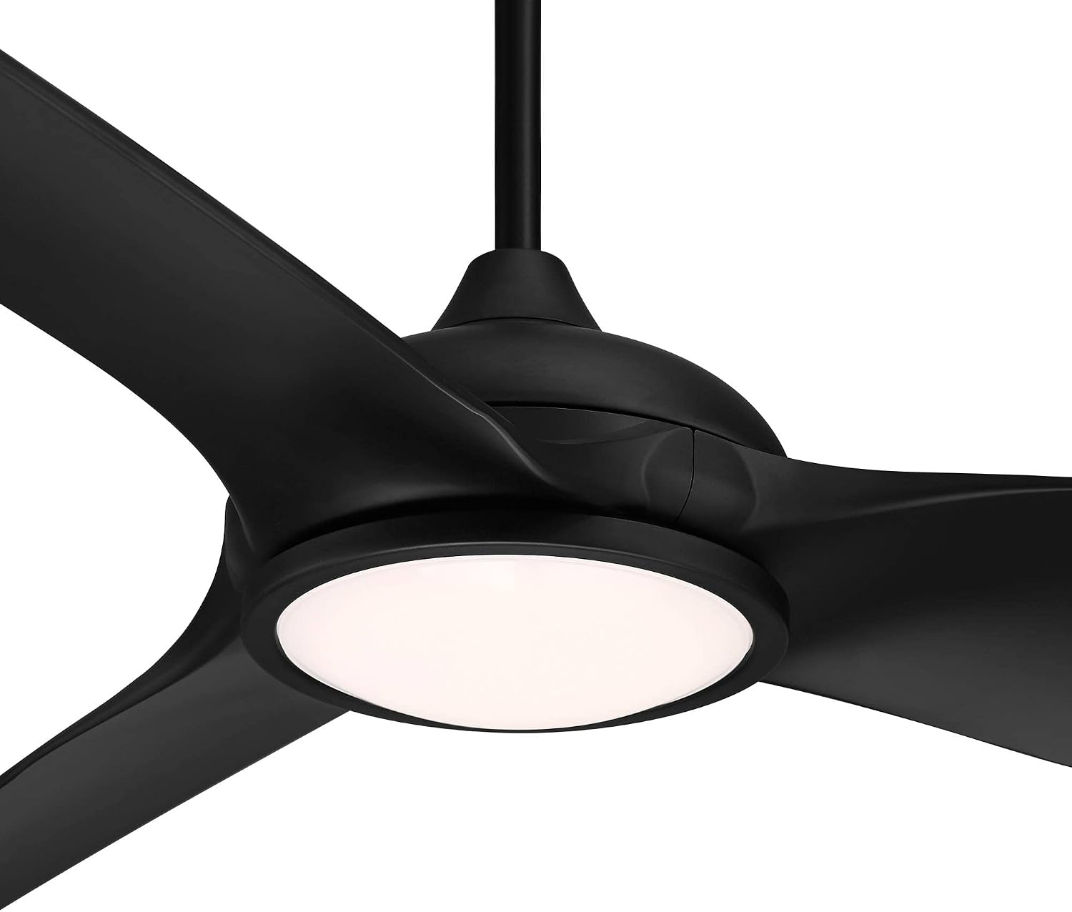 Possini Euro Design 60' Modern 3 Blade Large Propeller Indoor Outdoor Ceiling Fan with Light LED Remote Control Matte Black White Diffuser Damp Rated for Patio Exterior House Porch Gazebo Garage