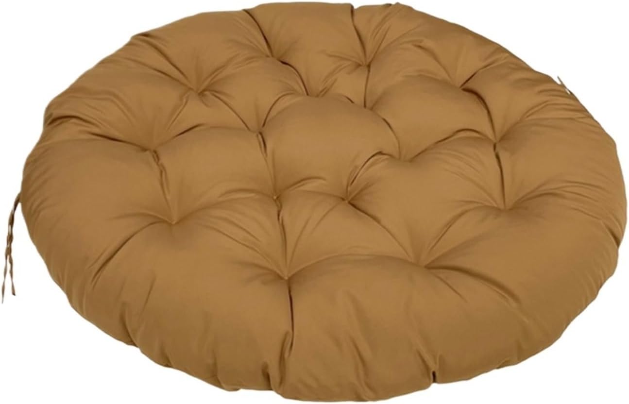 Ergonomic Wicker Papasan Chair Cushion, Round Papasan Swivel Chair Cushion, Rocking Chair Cushion for Outdoor Indoor(Brown,51 * 51 in)