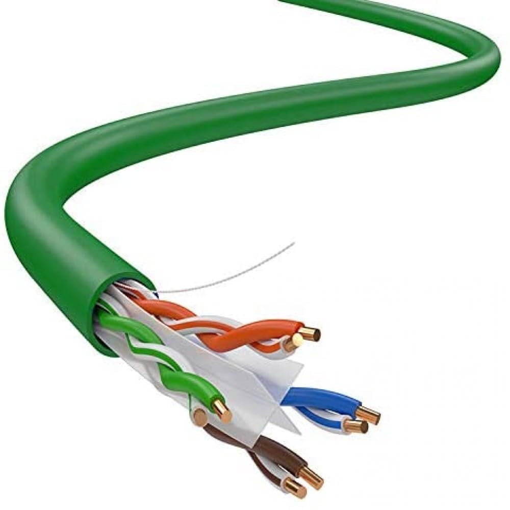 DRIPSTONE - 600006 CAT6 Solid UTP Cable 23AWG 1000ft LAN Network Ethernet RJ45 Wire, Green (600121)