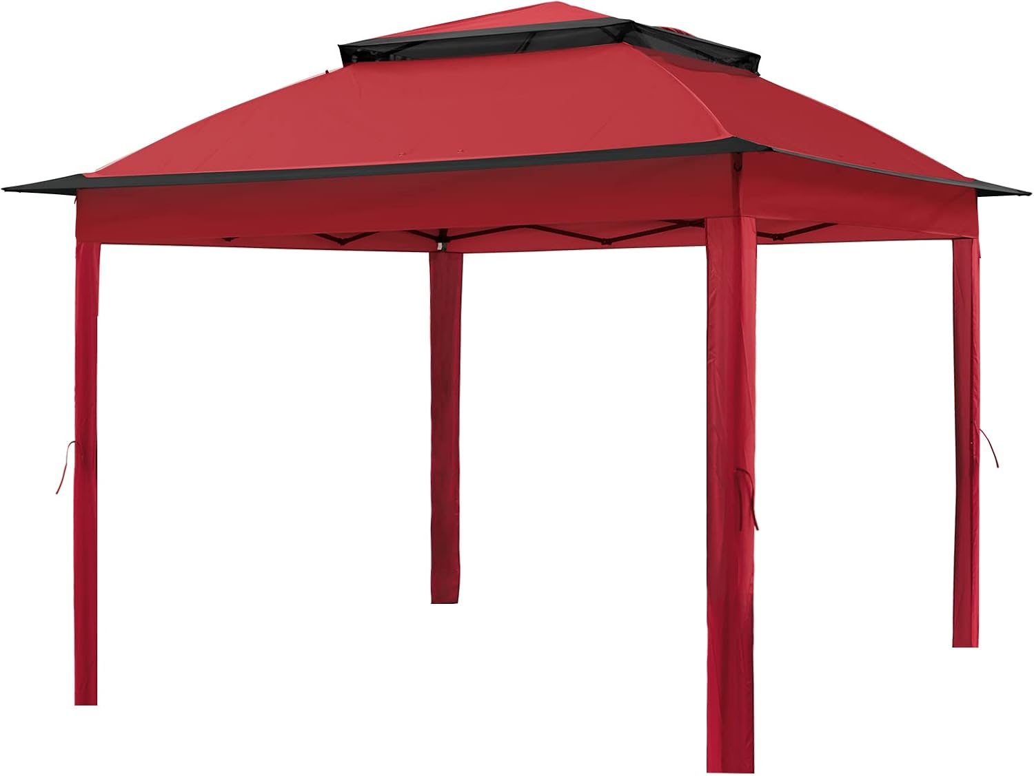 COOS BAY 11x11 Replacement Gazebo Top with Air Vent Sunshade Polyester Top Cover Only, Red