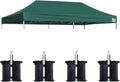 Eurmax USA 10x20 Pop Up Canopy Replacement Top,Universal Instant Canopy Cover ONLY,Heavy Duty UPF 50+ UV Protection,Water & Wind Resistant Tarp,30+ Colors Available,Bonus 4 Sand Bags (Forest Green)