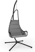 Tangkula Swing Chair with Stand, Hanging Egg Chair with Cushion, Indoor Outdoor Hammock Chair with Steel Rustproof Frame for Patio Backyard Porch Garden