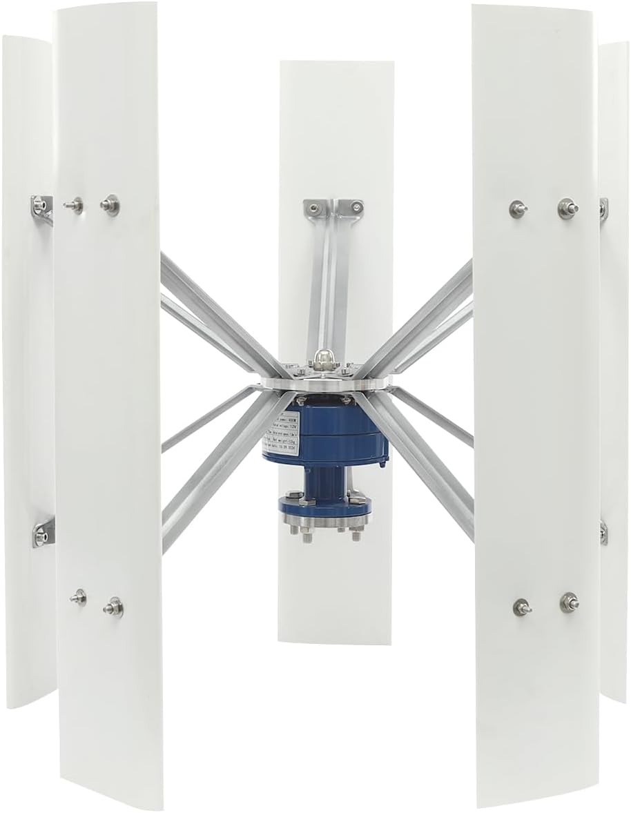 Wind Generator, 100W 12V 5 Blade Vertical Wind Turbine Generator Vertical Axis Wind Turbine Vertical Wind Generators Kit Wind Power Generators w/Controller for Home, Business, Ships