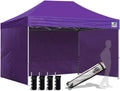 Eurmax USA 8x12 Pop Up Canopy Tent,Commercial Tent with Patented No-Tip Rolling Bag,4 Zippered Removable Walls,UV & Water Resistant Canopy Top,Heavy Duty Outdoor Gazebo,Instant Shelter(Purple)