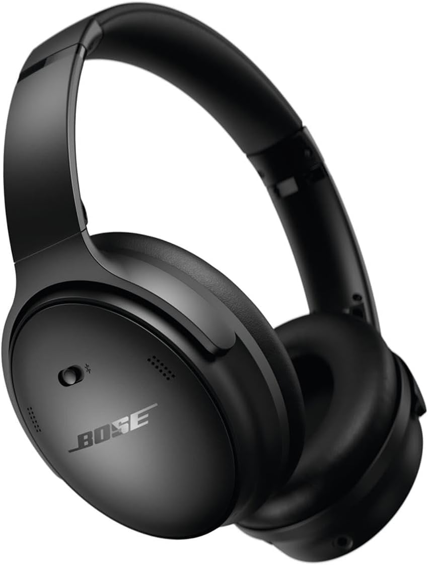 Bose QuietComfort Headphones - Wireless Bluetooth Headphones, Active Over Ear Noise Cancelling and Mic, Deep Bass Bundle + Desktop Headphone Stand + Green Extreme Dual Wall Charger (Black)