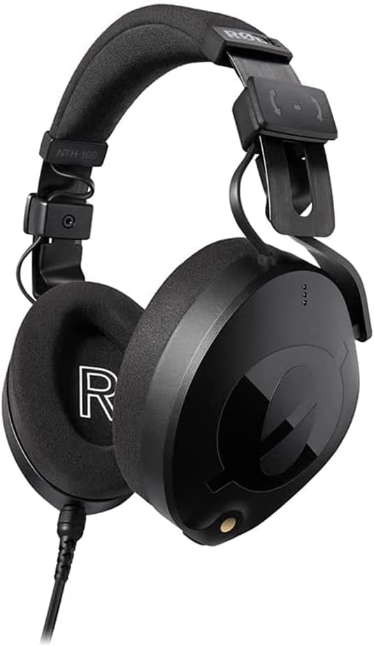 Rode NTH-100 Professional Closed-Back Over-Ear Headphones Bundle NTH-Cable (Blue, 3.9') and Auray Headphones Holder
