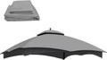 Replacement Canopy Top for Lowe's Allen Roth High Performance Ripstop Heavy Duty Gazebo Roof Gazebo Top with Air Vent 10X12 Gazebo Cover,Gray