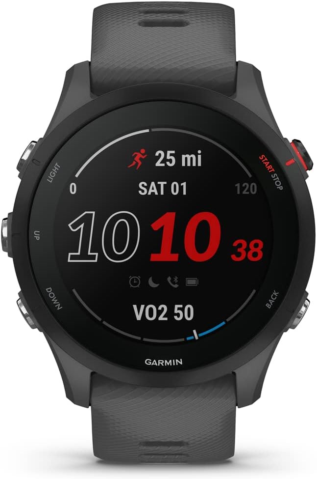 Garmin Forerunner 255 GPS Smartwatch Slate Gray Bundle with 2 YR CPS Enhanced Protection Pack (010-02641-00) (Renewed)