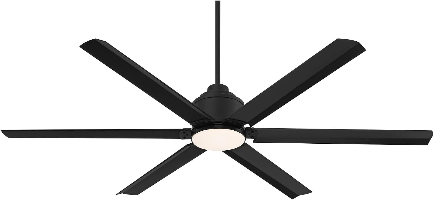 Casa Vieja 65' Ultra Breeze Modern Industrial Outdoor Ceiling Fan with Dimmable LED Light Remote Control Matte Black Wet Rated for Patio Exterior House Home Porch Gazebo Garage with 36' Downrod