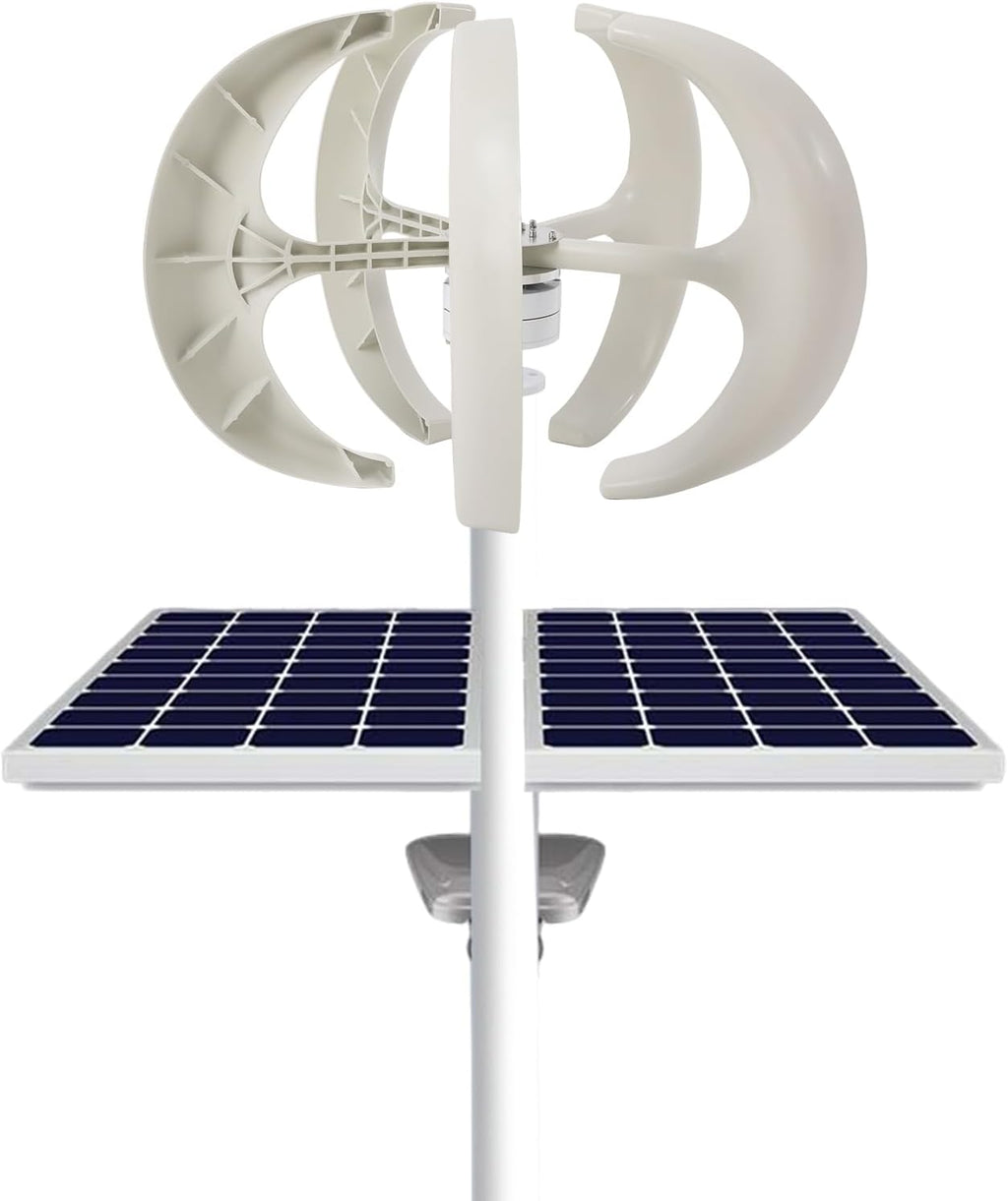 600W Wind Turbine Generators Kit, 24V 5 Blades Vertical Axis Wind Power with Controller, 5 Blades Lantern Motor Vertical Axis Windmill for Home, Camping, -40～80℃ Working Temperature