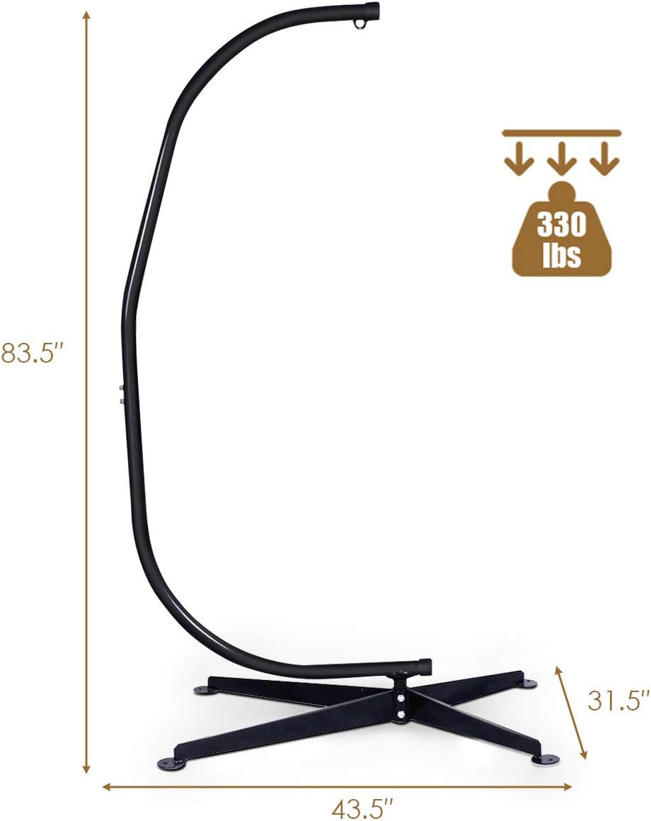 RELAX4LIFE Hammock Stand Heavy Duty Portable & Detachable C Stand for Hanging Hammock, Air Porch, Swing Chair, Outdoor & Indoor Usage