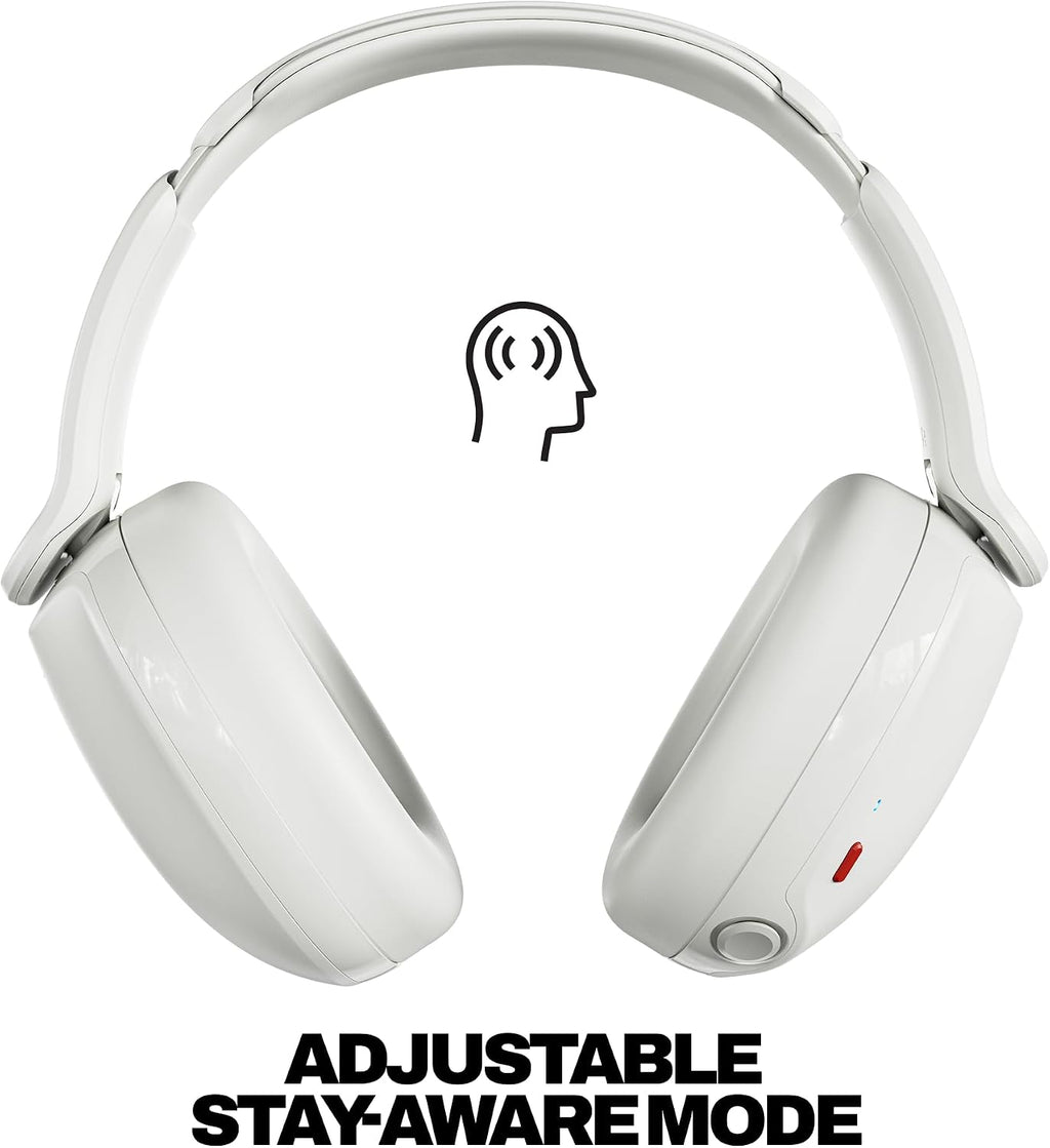 Skullcandy Hesh 360 Wireless Over-Ear Bluetooth Headphones, Up to 100 Hours Battery, Noise Isolating Fit, Flat-Folding Collapsible Design, Microphone iPhone Android - Bone