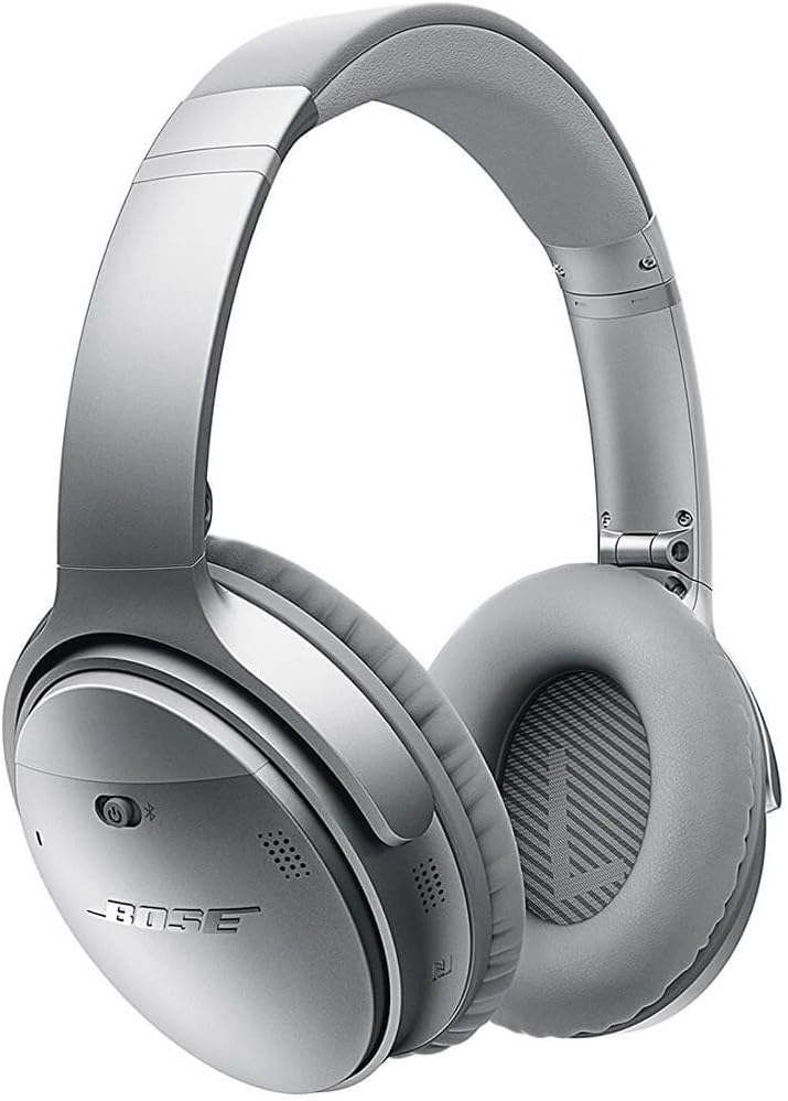 Bose QuietComfort 35 II Noise Cancelling Bluetooth Headphones— Wireless, Over Ear Headphones with Built in Microphone and Alexa Voice Control, Silver