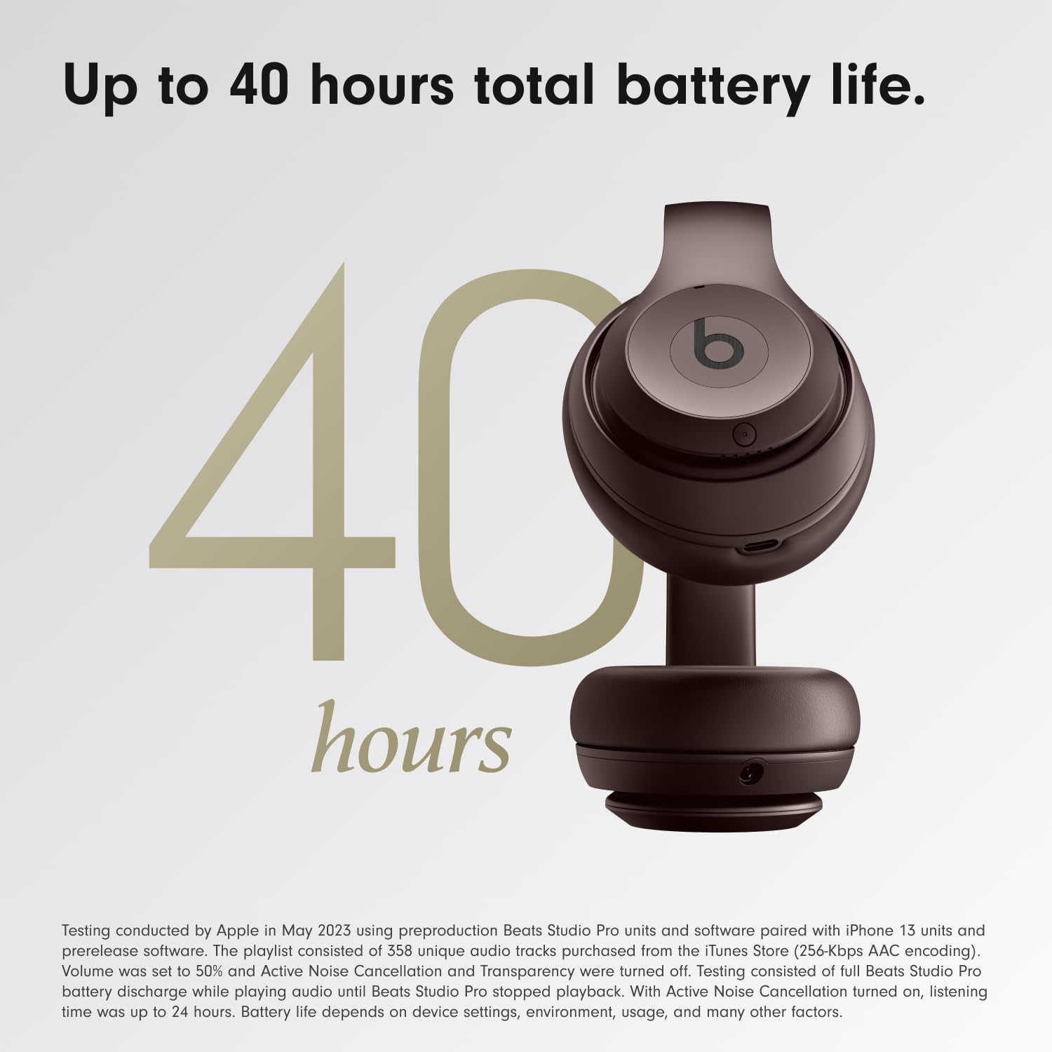 Beats Studio Pro Premium Wireless Over-Ear Headphones- Up to 40-Hour Battery Life, Active Noise Cancelling, Great for Travel & Commuting, USB-C Lossless Audio, Apple & Android Compatible - Deep Brown