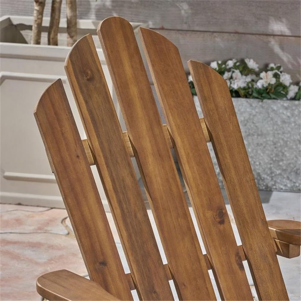 Christopher Knight Home Cara Outdoor Adirondack Acacia Wood Rocking Chair, Dark Brown Finish