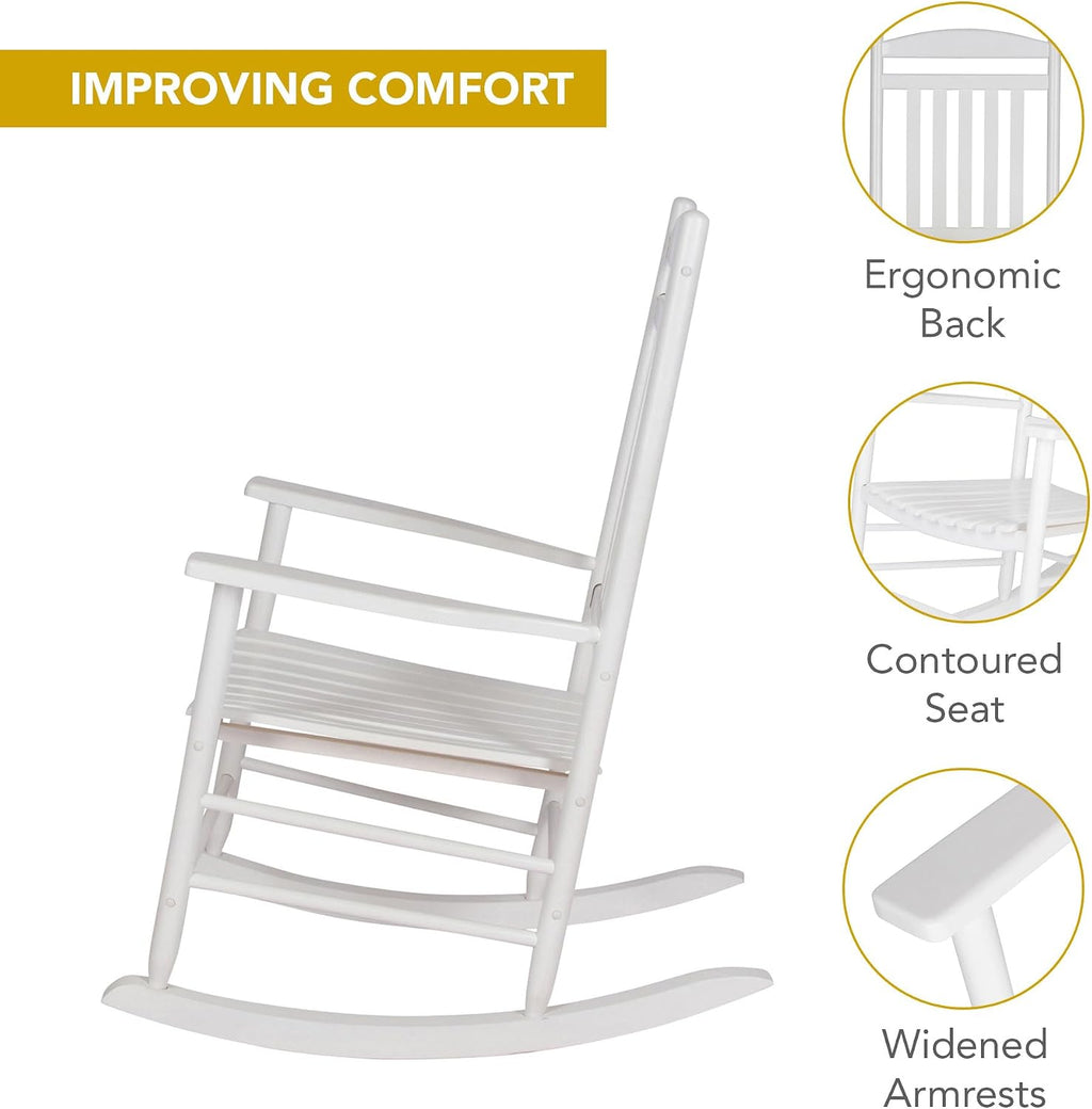 Shine Company Maine Wood Rocking Chair, White