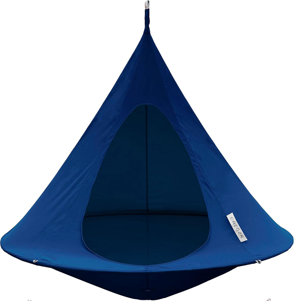 Double Cacoon Hanging Chair for Two – Cozy Indoor/Outdoor Hammock with Polyester Canvas, 440 lb Capacity, Includes 18ft Rope & Carabiner