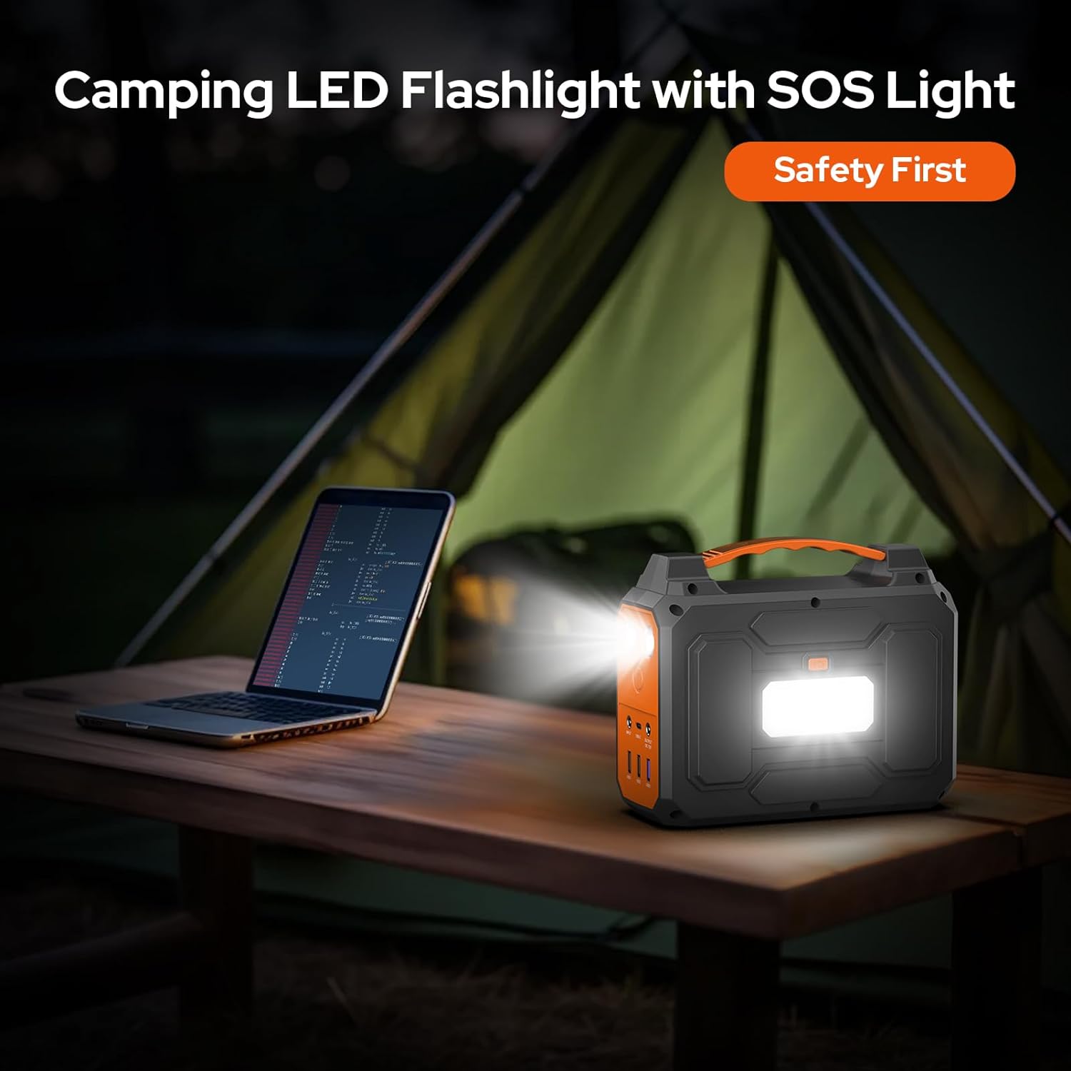 Portable Power Station with Foldable 40W Solar Panel, 100W Solar Powered Generator with Panels, AC Outlet Camping Solar Power Bank 146Wh DC Battery Pack for Smart Device RV Outdoor Power Outage
