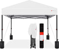 Best Choice Products 12x12ft Pop Up Canopy Tent, Outdoor Shade, 1 Person 1 Minute Set Up, Carry Case, 4 Weight Bags - White