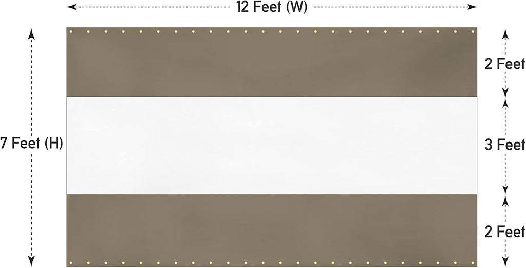 Covers & All Outdoor Clear Panel Curtain, 12 oz Vinyl Outdoor Curtains for Patio, Weather Resistant Waterproof Tarp with Brass Grommets for Pergola, Porch, Gazebos, Balcony (7'H x 12'W Feet, Beige)