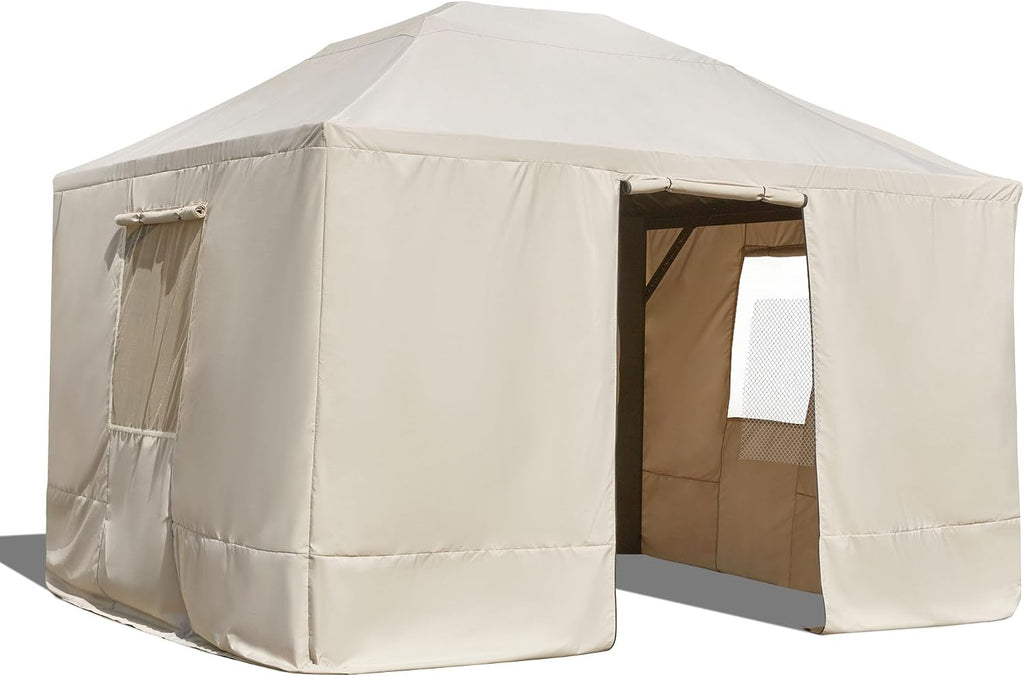 YOLENY Winter Cover for 1013 Hardtop Gazebo, All-Season Gazebo Accessory, Transform for Winter with Mesh Screens and Doors
