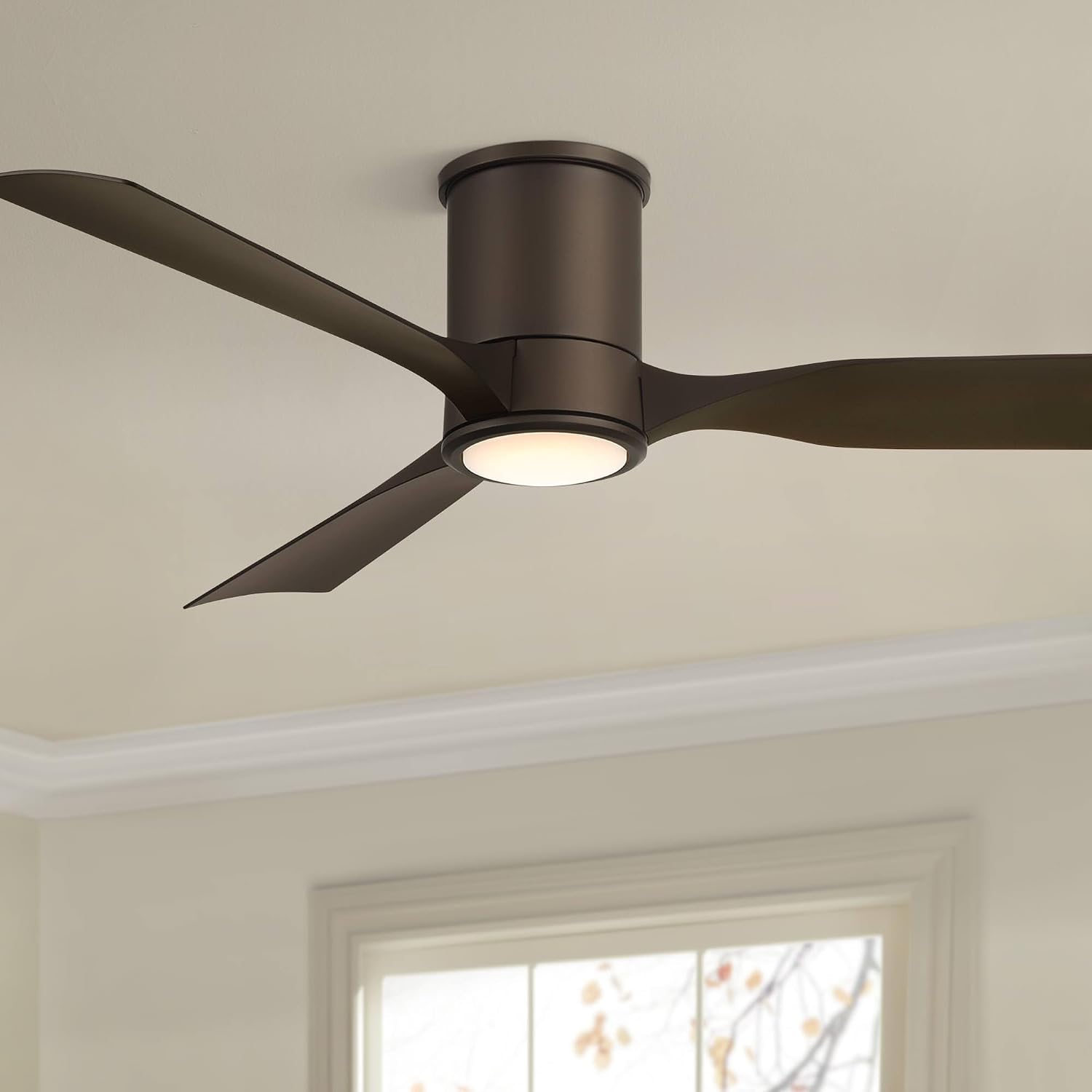 Casa Vieja 56' Keel Modern Indoor Cottage Core Outdoor Ceiling Fan 3 Blade LED Light Remote Control Emperial Bronze Finish Blades Bedroom Patio Living Room Hugger Damp Rated Flush Mount Garage