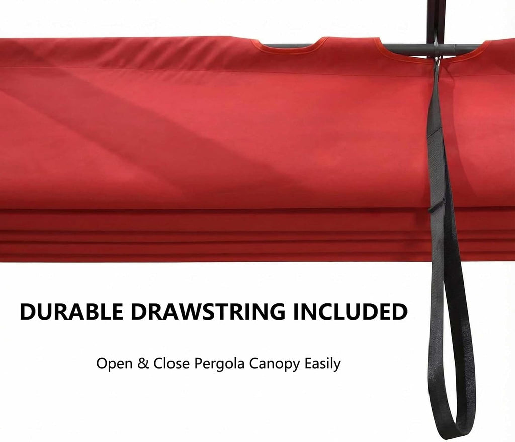 Pergola Shade Cover Replacement Canopy Top Compatible with 10 X 10 ft 6-Bar Pergola Frames - Red (Canopy Size 116' W x 95' L, Canopy Top Only)