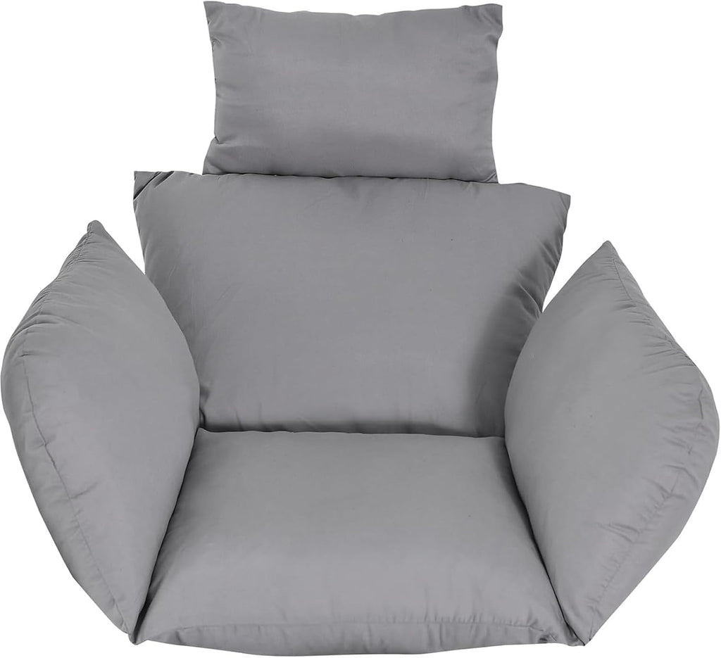 Hanging Chair Rocking Rattan Swing Seat Cushion for Outdoor Garden Hanging Basket Hanging Egg Chair Cushion Pad Replacement Cushion(Gray)
