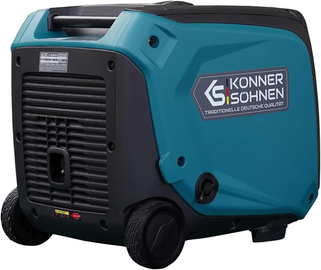 Konner&Sohnen Dual Fuel Inverter Generator - 4000 Watt, Portable and Lightweight, Super Quiet with CO Sensor, for Backup Home Use, Camping, RV, LPG/Gas Powered (German brand, model: KS 4000iEHS CO)